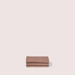 Serviette de bain invité en lin - Nid d'abeille - Rose Argile