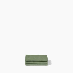 Serviette de bain invité en lin - Nid d'abeille - Vert d'Anduze