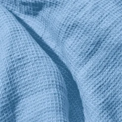 Serviette de bain invité en lin - Nid d'abeille - Bleu Tyrrhénien