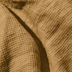 Serviette de bain invité en lin - Nid d'abeille - Jaune Asahi