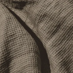Serviette de bain invité en lin - Nid d'abeille - Brun Cha Iro