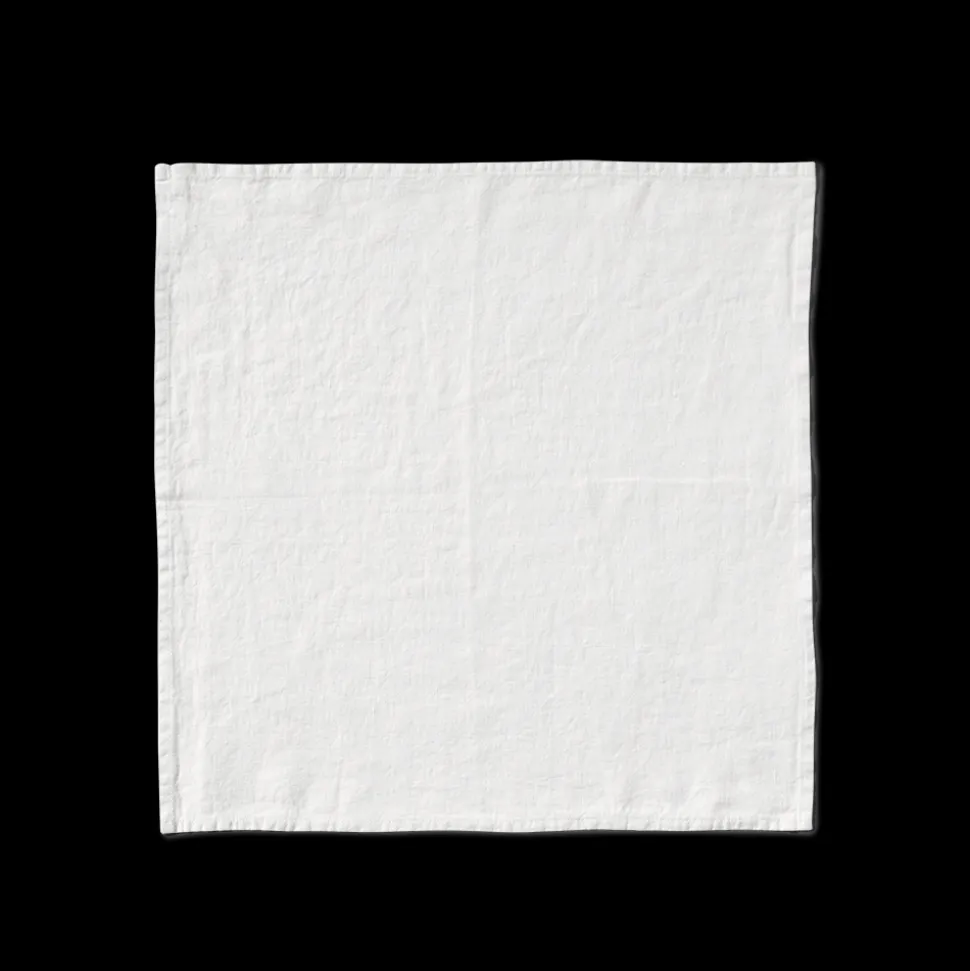 Serviette de table en lin lavé - Blanc Optique
