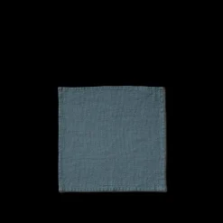 Serviette de table en lin lavé - Bleu Pétrole