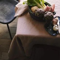 Serviette de table en lin lavé - Rose Argile