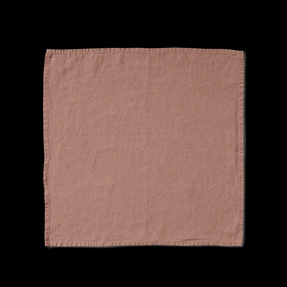Serviette de table en lin lavé - Rose Argile