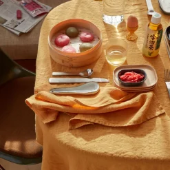 Serviette de table en lin lavé - Jaune Asahi