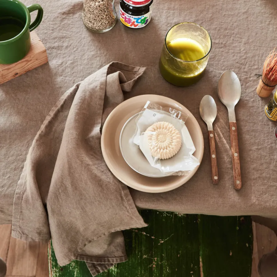 Serviette de table en lin lavé - Brun Cha Iro