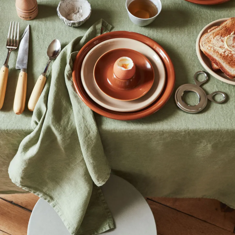 Serviette de table en lin lavé - Vert Komorebi