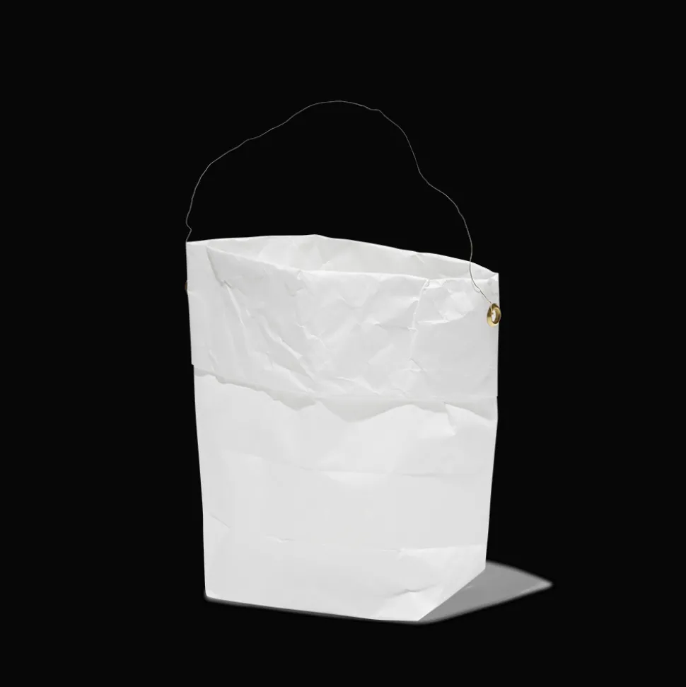 Set de 4 lanternes en papier - Blanc et or