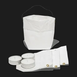 Set de 4 lanternes en papier - Blanc et or