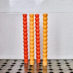 Set de bougie Taper - Rouge & Terracotta