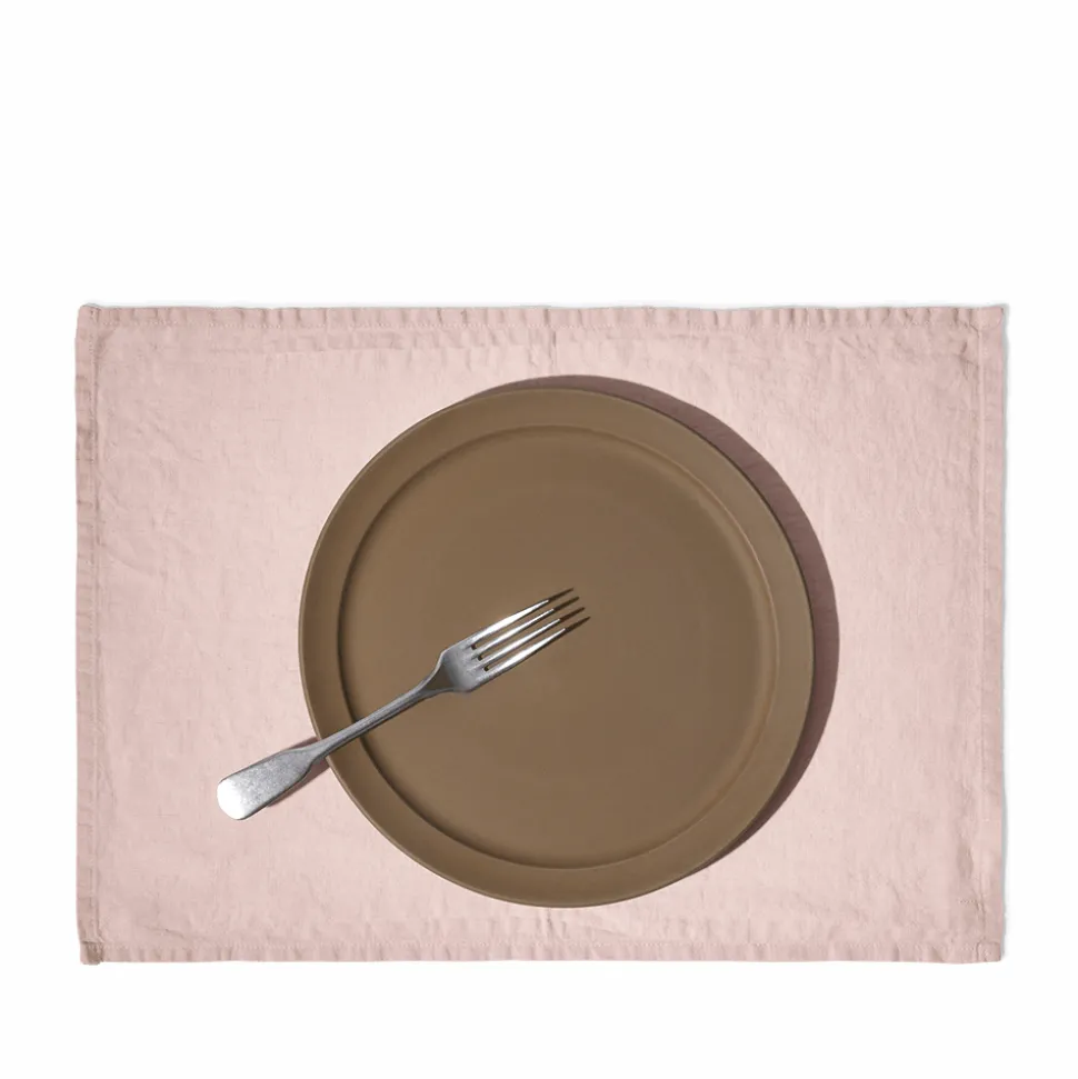 Set de table en lin lavé - Beige Rosé