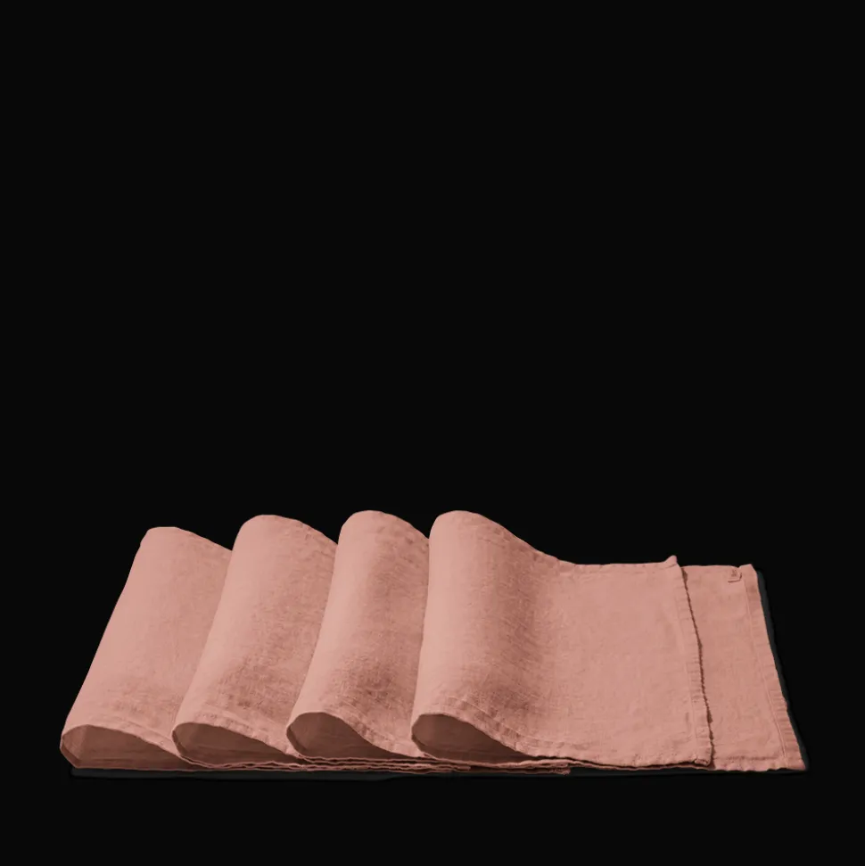 Set de table en lin lavé - Rose Argile