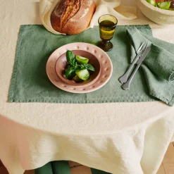 Set de table en lin lavé - Vert d'Anduze