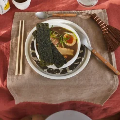Set de table en lin lavé - Brun Cha Iro