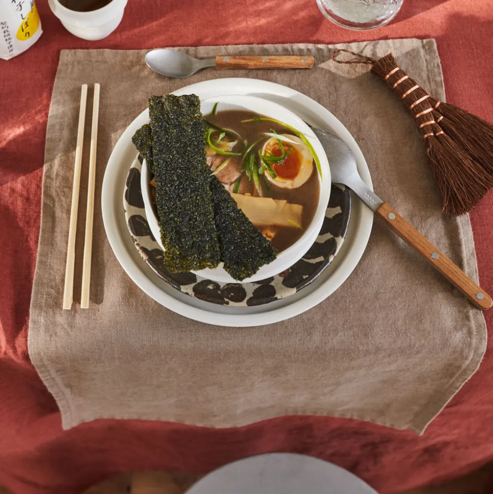 Set de table en lin lavé - Brun Cha Iro