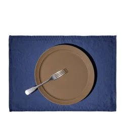 Set de table en lin lavé - Bleu Shibori