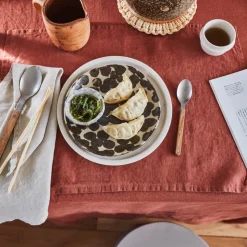 Set de table en lin lavé - Rouge Urushi