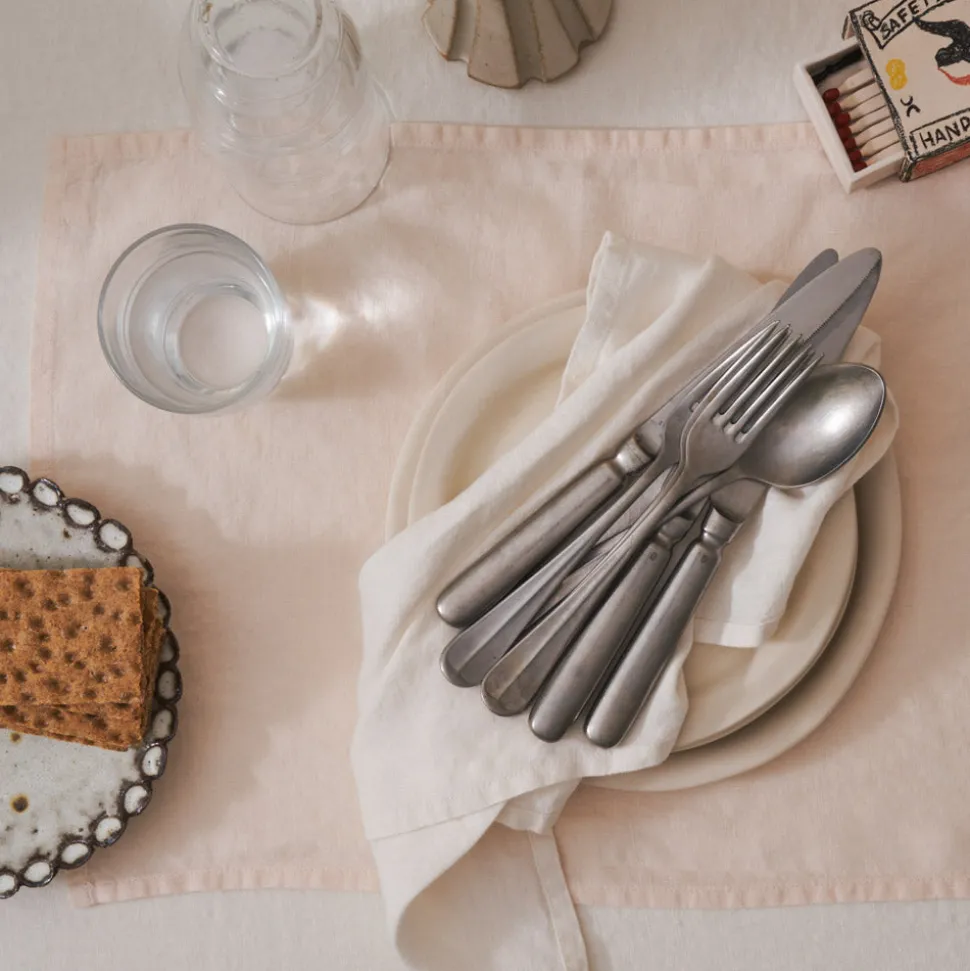 Set de table en lin lavé - Blanc de Ceruse