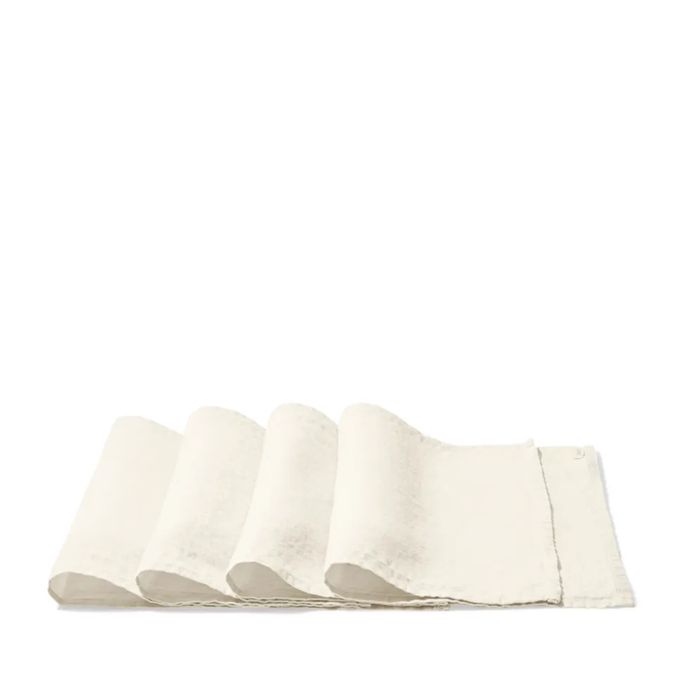 Set de table en lin lavé - Blanc Gres