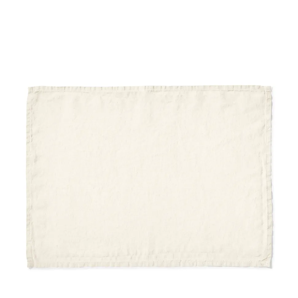 Set de table en lin lavé - Blanc Gres