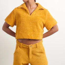 Simone Fan - T-shirt The Cropped Polo - Jaune