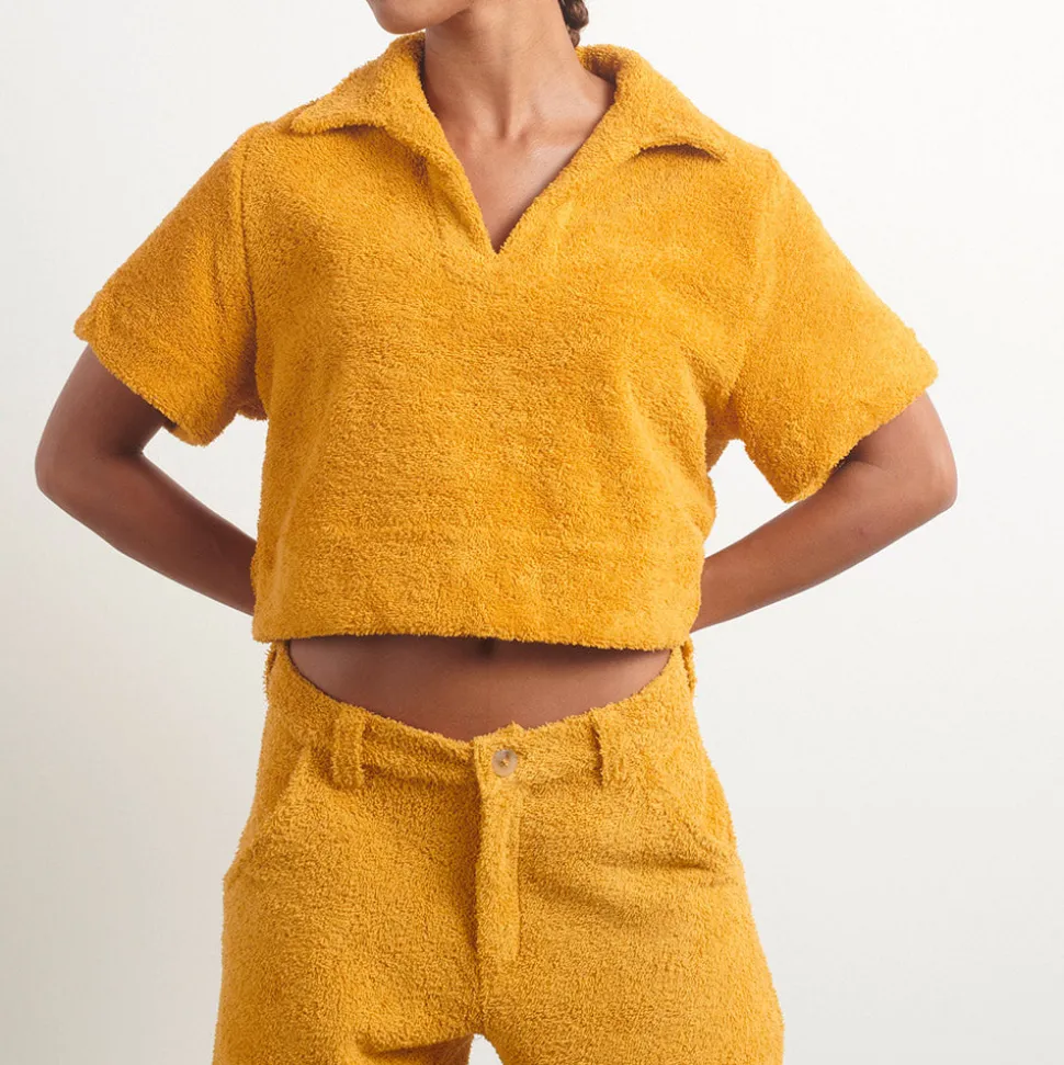 Simone Fan - T-shirt The Cropped Polo - Jaune