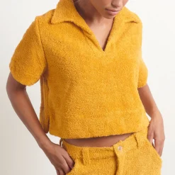 Simone Fan - T-shirt The Cropped Polo - Jaune