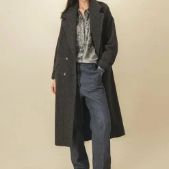 SIXSOEURS - Manteau Clotilde - Noir/Vert