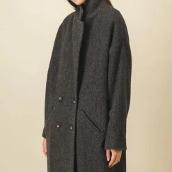 SIXSOEURS - Manteau Clotilde - Noir/Vert
