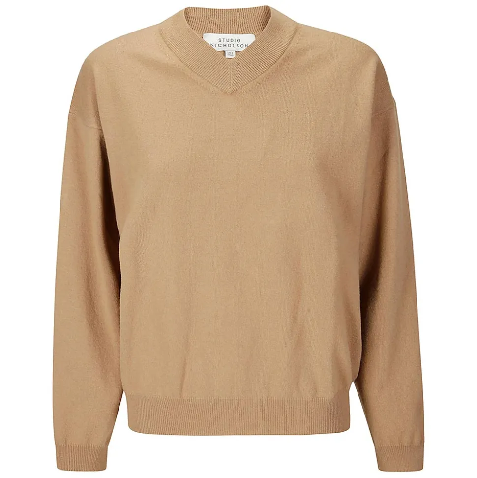 Studio Nicholson - Pull Fiore - Marron Clair