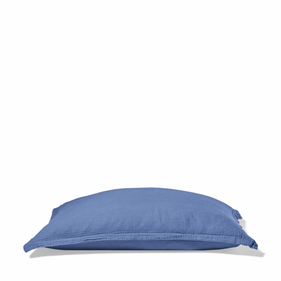 Taie d'oreiller en gaze de coton - Bleu Pompidou