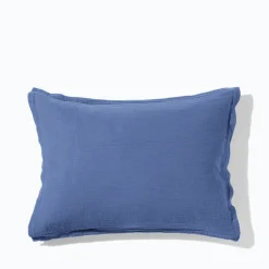 Taie d'oreiller en gaze de coton - Bleu Pompidou