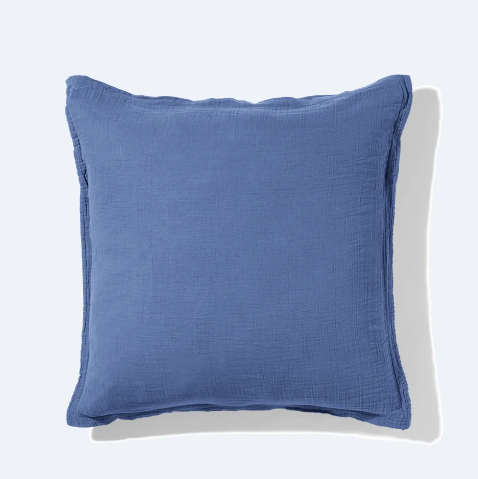 Taie d'oreiller en gaze de coton - Bleu Pompidou