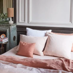 Taie d'oreiller en lin lavé - Beige Rosé