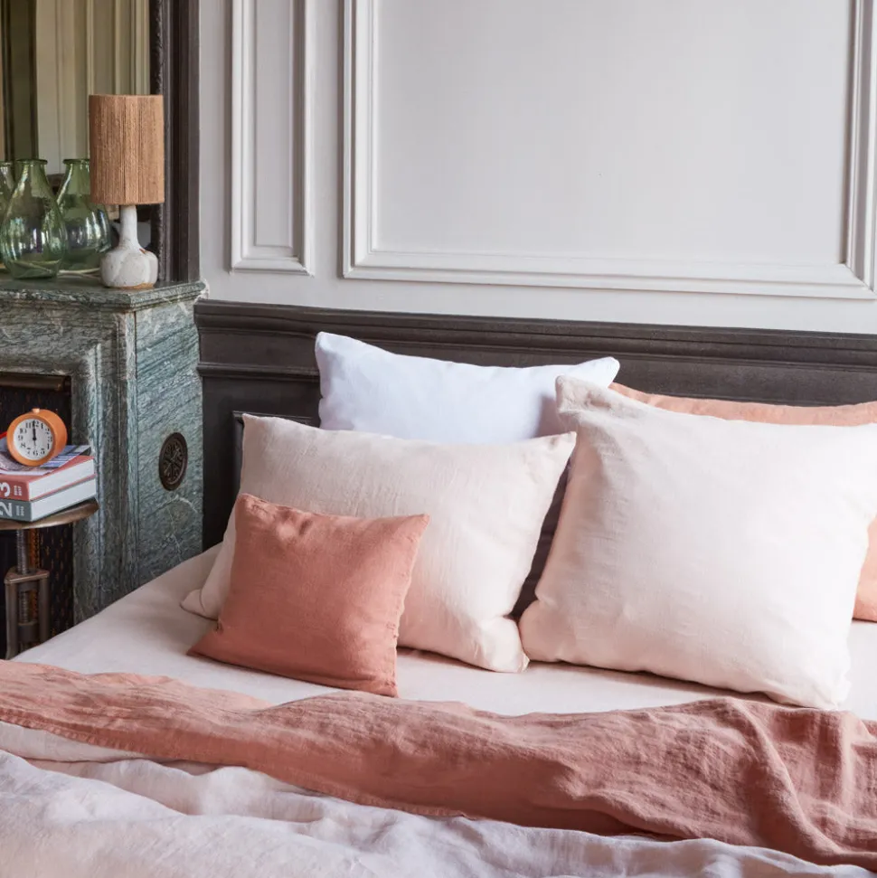 Taie d'oreiller en lin lavé - Beige Rosé
