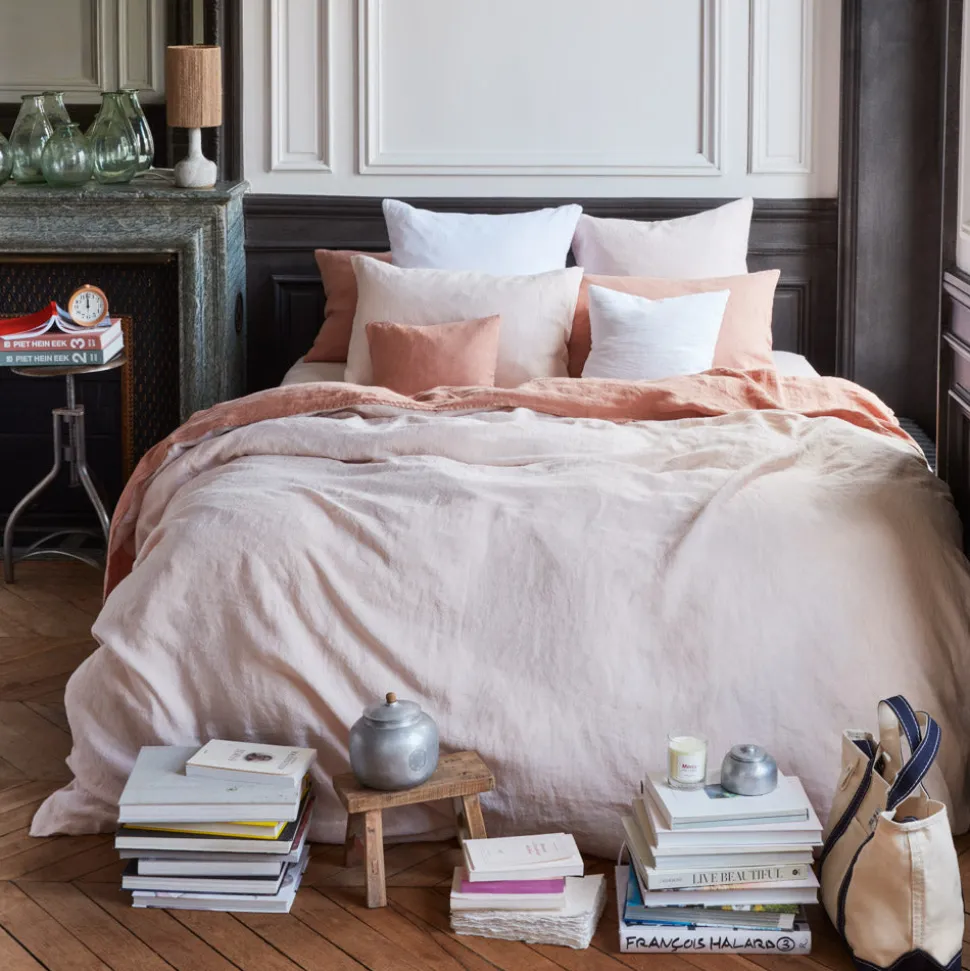 Taie d'oreiller en lin lavé - Beige Rosé
