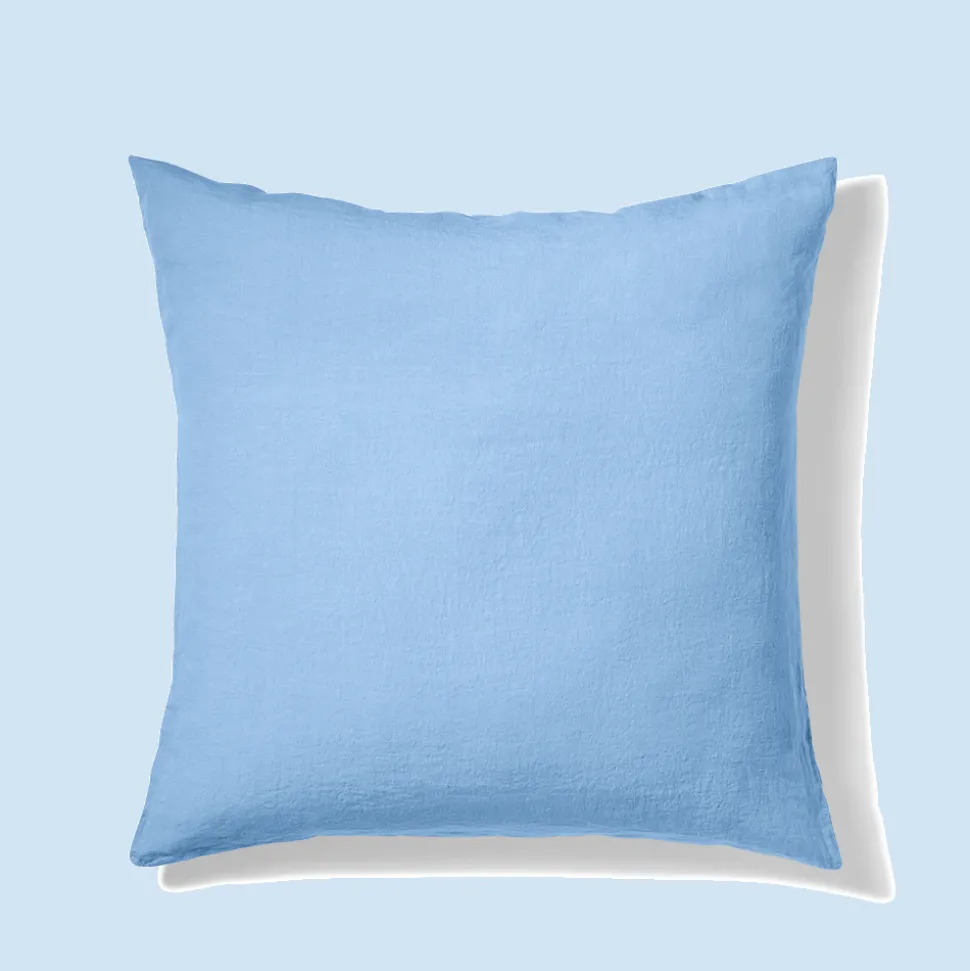Taie d'oreiller en lin lavé - Bleu Tyrrhénien