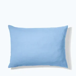 Taie d'oreiller en lin lavé - Bleu Tyrrhénien
