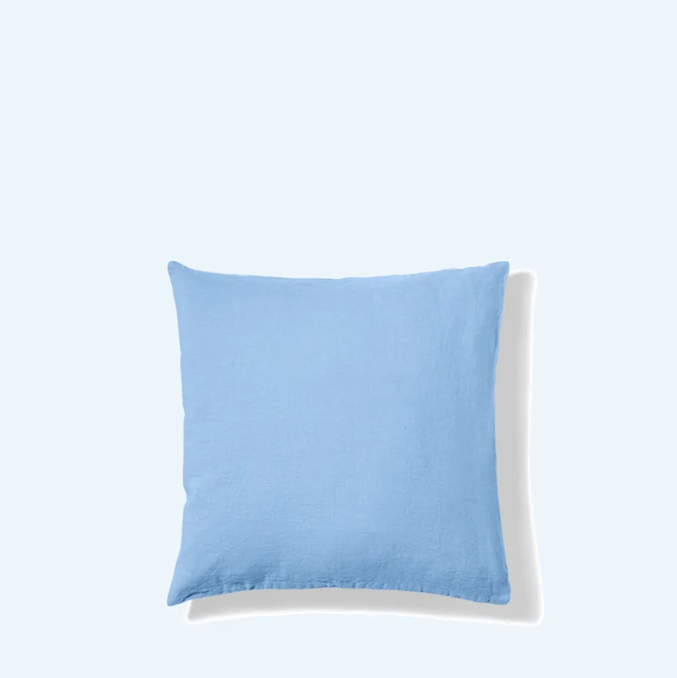 Taie d'oreiller en lin lavé - Bleu Tyrrhénien