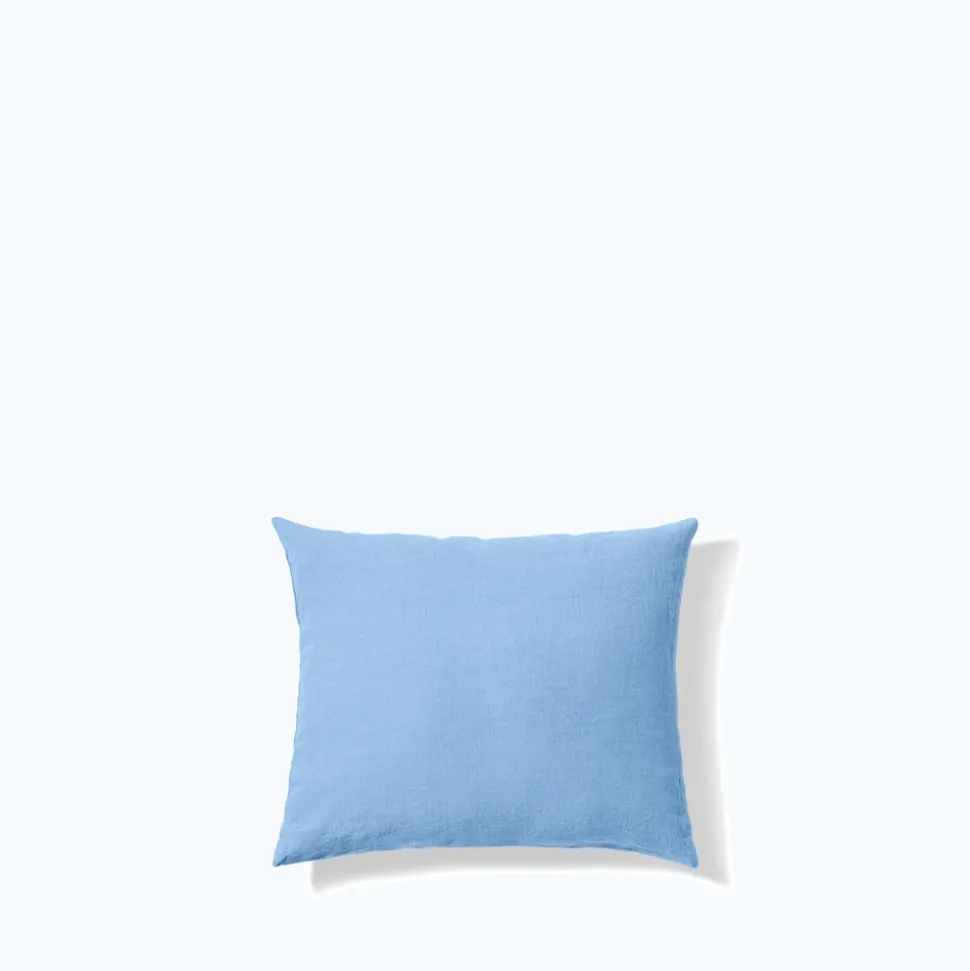 Taie d'oreiller en lin lavé - Bleu Tyrrhénien