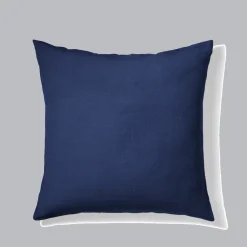 Taie d'oreiller en lin lavé - Bleu Shibori