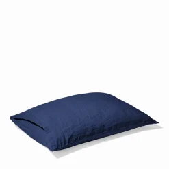 Taie d'oreiller en lin lavé - Bleu Shibori