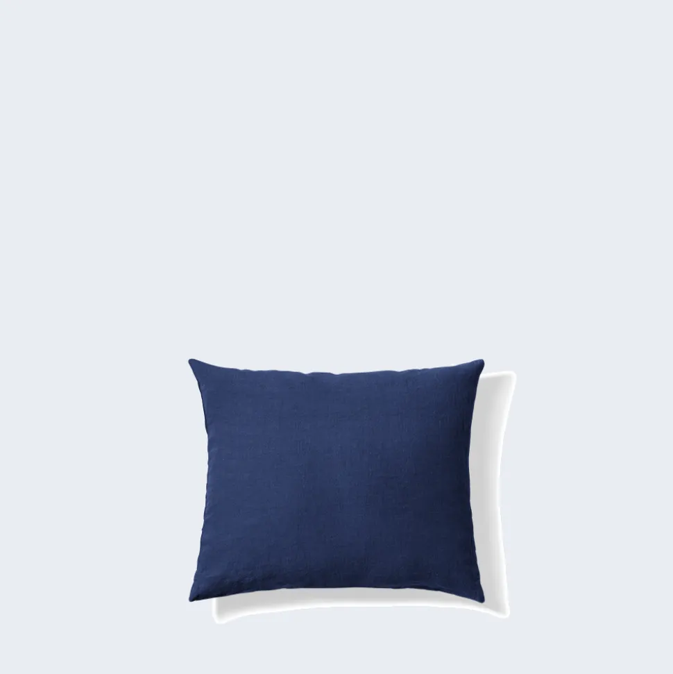 Taie d'oreiller en lin lavé - Bleu Shibori