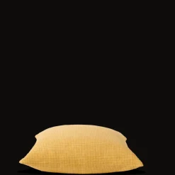 Taie d'oreiller en lin lavé - Carreaux Jaune Asahi