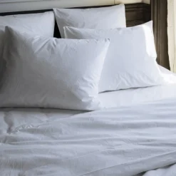 Taie d'oreiller en percale de coton - Blanc Craie