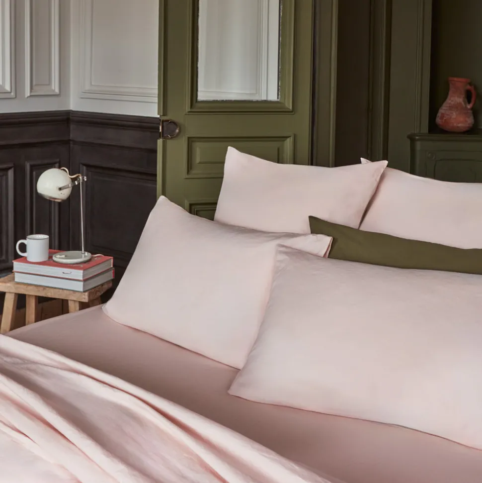 Taie d'oreiller en percale de coton - Rose des Sables