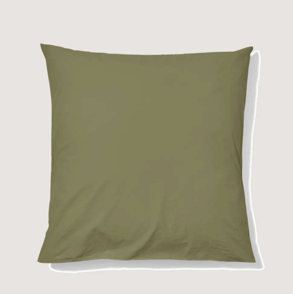 Taie d'oreiller en percale de coton - Vert Camouflage