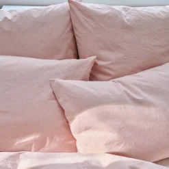 Taie d'oreiller en percale de coton - Rayures Rouge Ocre