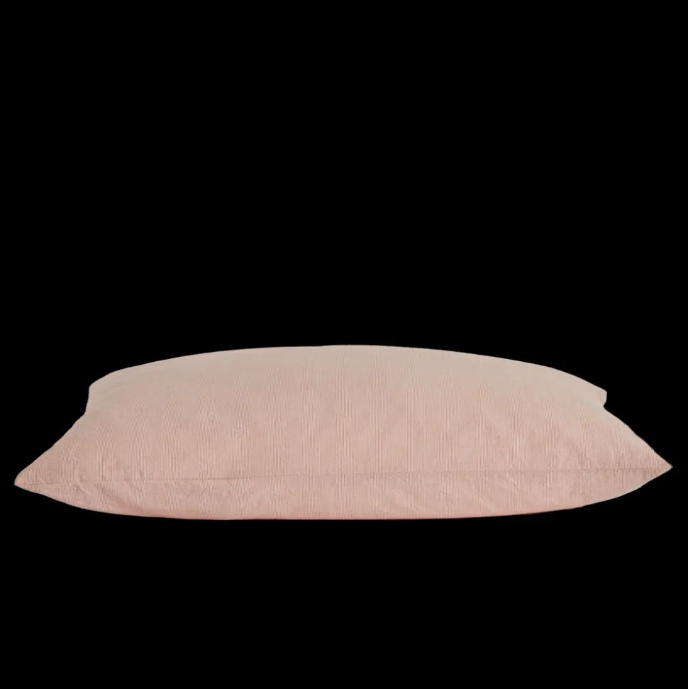 Taie d'oreiller en percale de coton - Rayures Rouge Ocre